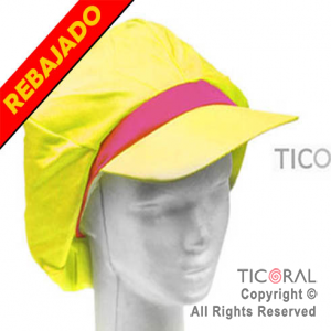 SOMBRERO BOINA FLUO CON VISERA AMARILLO Y FUCSIA HS5831-1 x 1